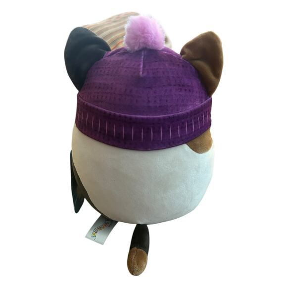 Squishmallows Kellytoy 8" Stuffed Plush Cam The Calico Cat Purple Winter Hat - Picture 4 of 6
